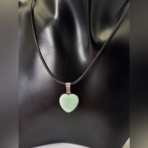 Green Aventurine Healing Heart Cord Necklace